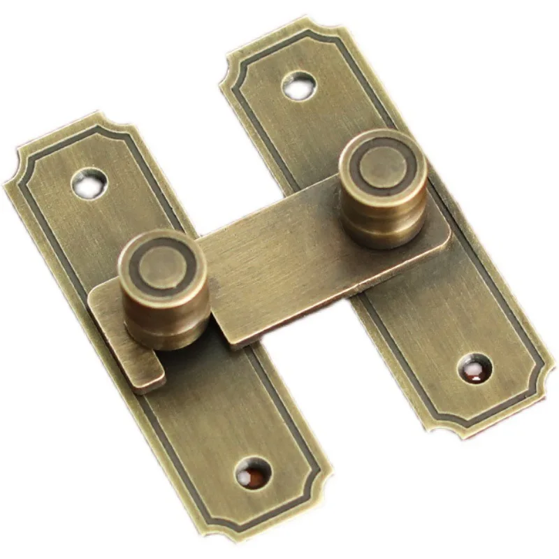 Brass Door Latch Chinese-style Antique Wooden Household Sliding Door Lock, Bolt, All-copper Nose Lock with Door Bolt