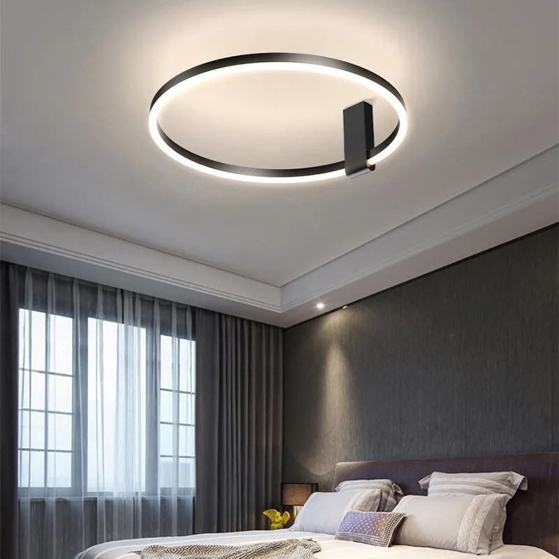 Nordic Minimalist Circular LED Ceiling Light Modern Personalized for Bedroom Study Office Design Practical Home Lighting Fixture