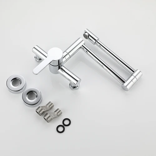 크롬 매트 블랙 브래스 경감 님이 냄비 필러 탭 벽 마운트 주방 수도꼭지 잡아 차가운 물 믹서 탭 회전 접이식 오르네 싱크 수도꼭지 