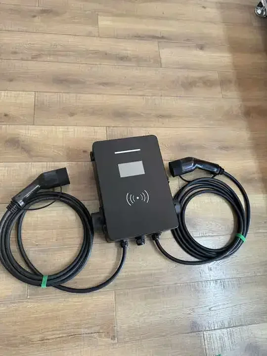 Estação de carregamento de carro 44kw, conector de carregamento duplo, wallbox elétrico com tipo 2 ac, controle por aplicativo, estação de carregador de carro ev