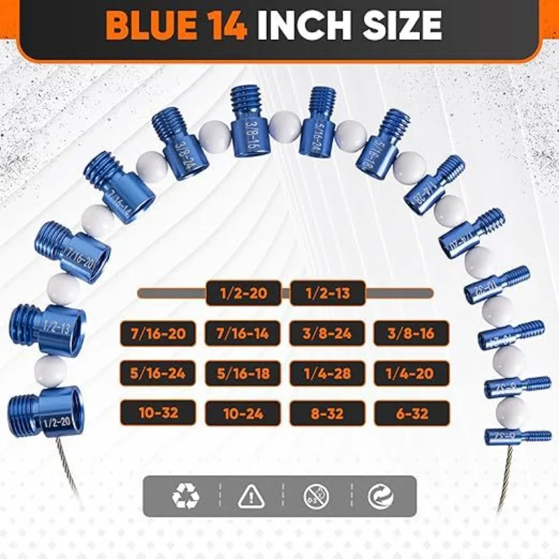 26Pcs Aluminum Alloy Thread Checker Screw Nut Bolt Gauge US Standard Size Identifier Tool