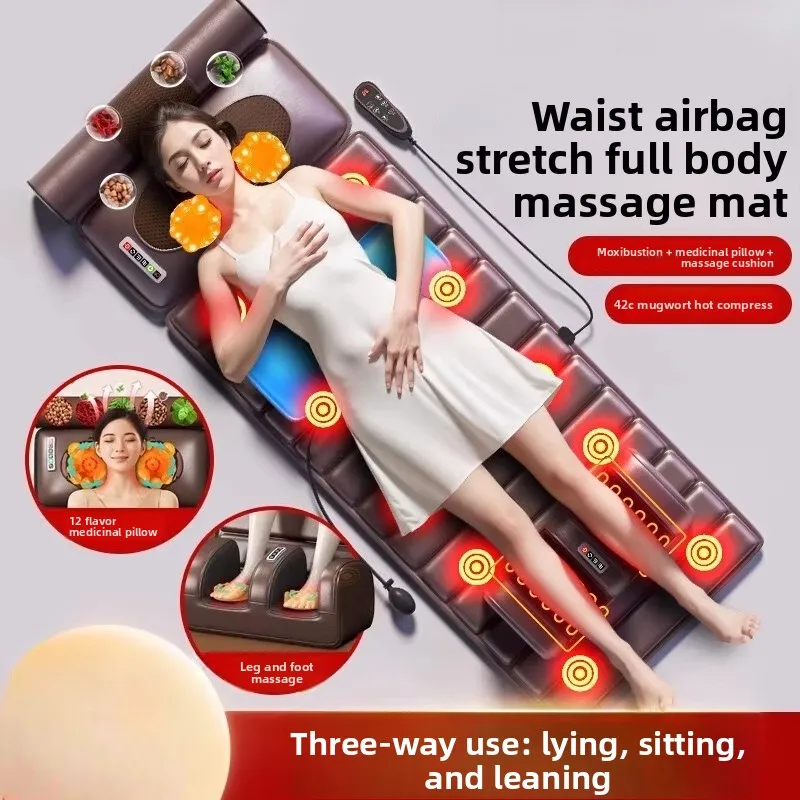 Cervical Massager Waist Back Full Body Automatic Kneading Mattress Multifunctional Lying Massage Cushion