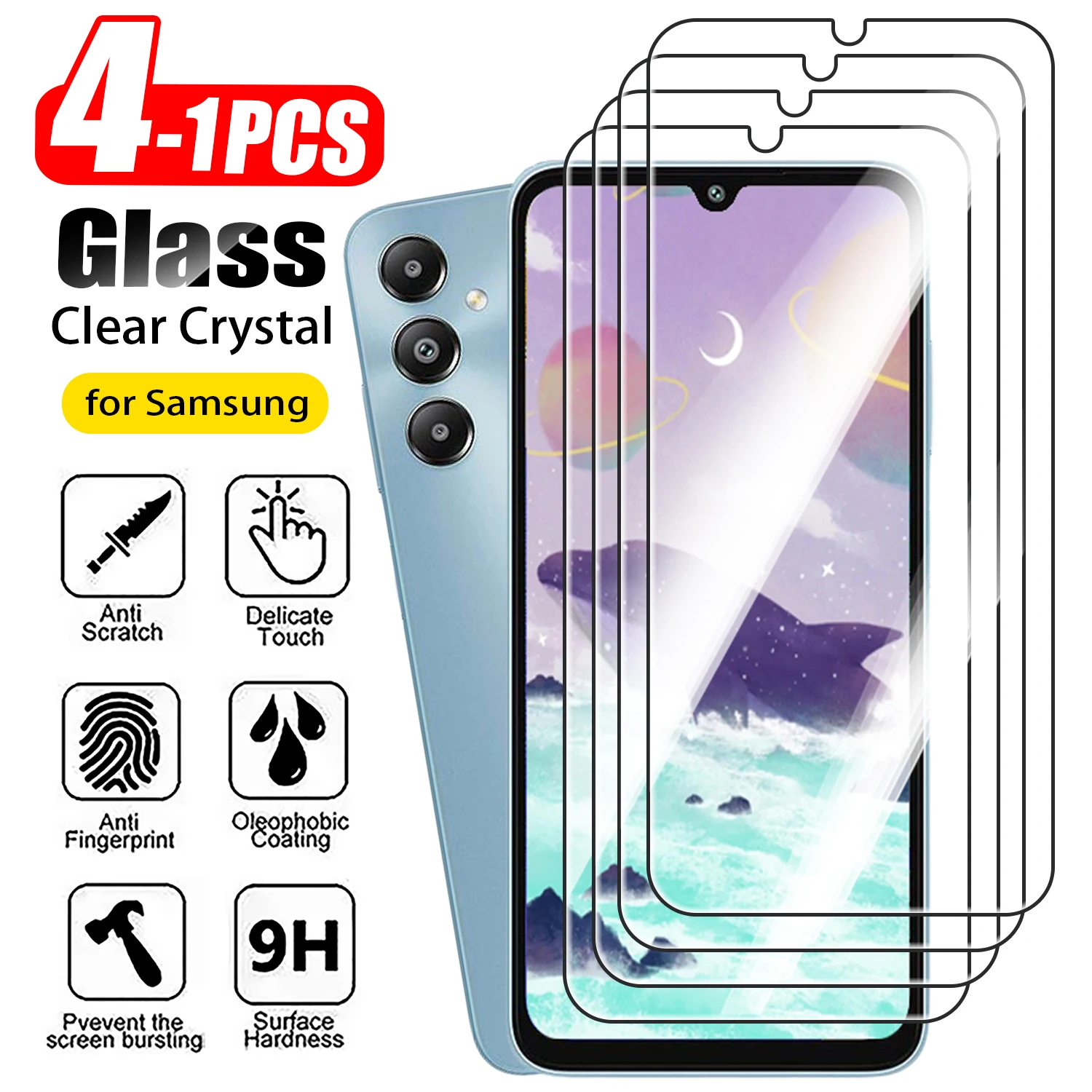 1-4Pcs Tempered Gla…