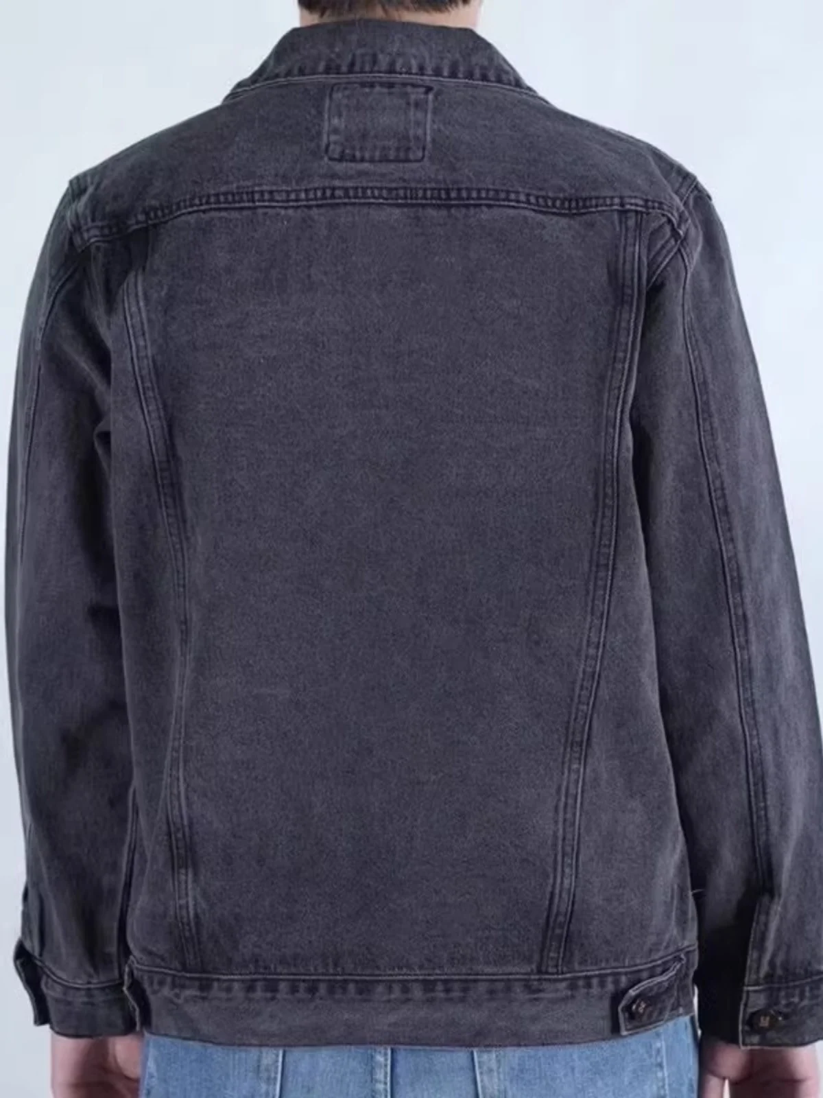 Męska kurtka jeansowa na wiosnę i jesień z wieloma kieszeniami, modny kołnierz, odzież robocza, duży rozmiar, odzież wierzchnia.