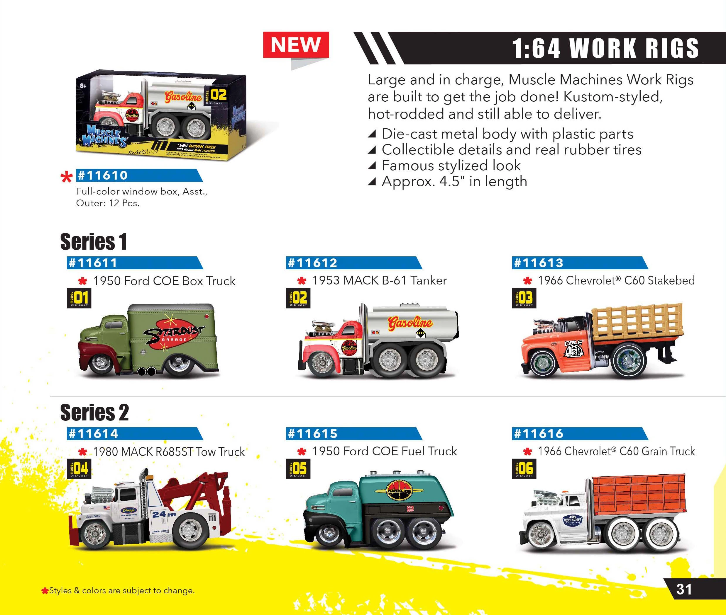 Maisto 1:64 Work Rigs Vehicle Set Series Die Cast Collectible Hobbies Motorcycle Model Toys