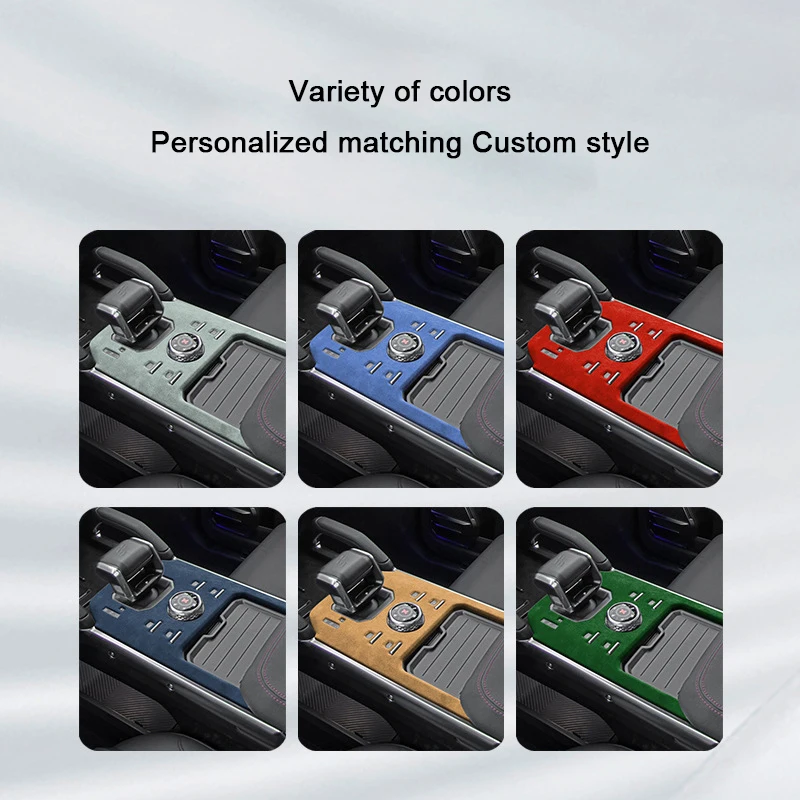 

For Jetour Traveler T2 2023 2024 2025 Alcantara Suede Overlay Car Central Control Gear Shift Panel Gears Frame Decorative Cover