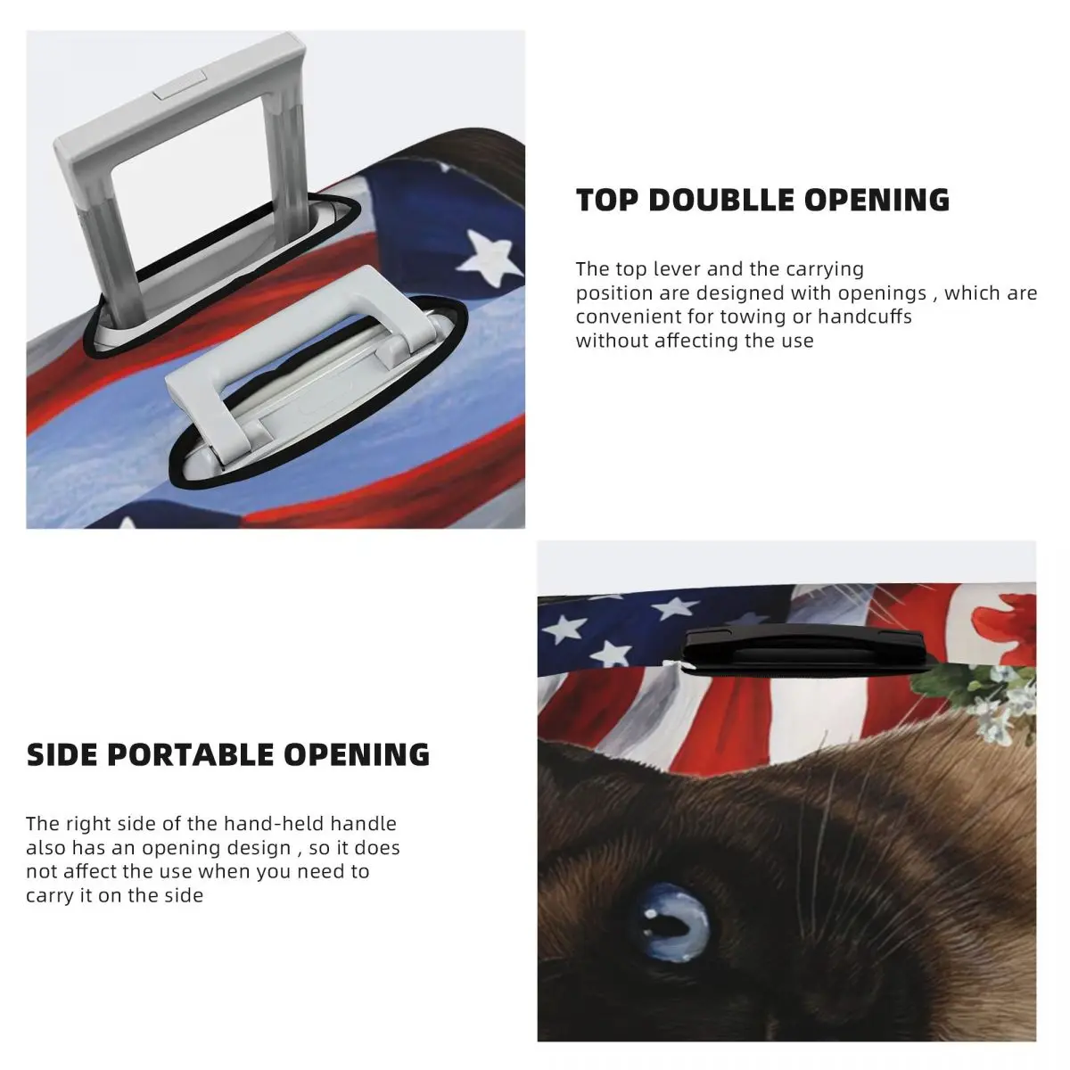 Esmoquin Cat Usa Patriot Print, Fundas protectoras para equipaje, antipolvo, elásticas e impermeables, accesorios de viaje para maletas de 18 a 32 pulgadas