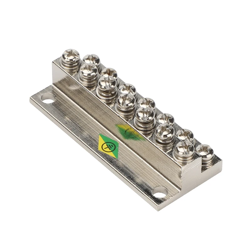 Double layer Terminal Block JDG-6/8/10/12Hole Land Row Zero Line Terminal Row Brass Power Distribution Cabinet Screw Connector