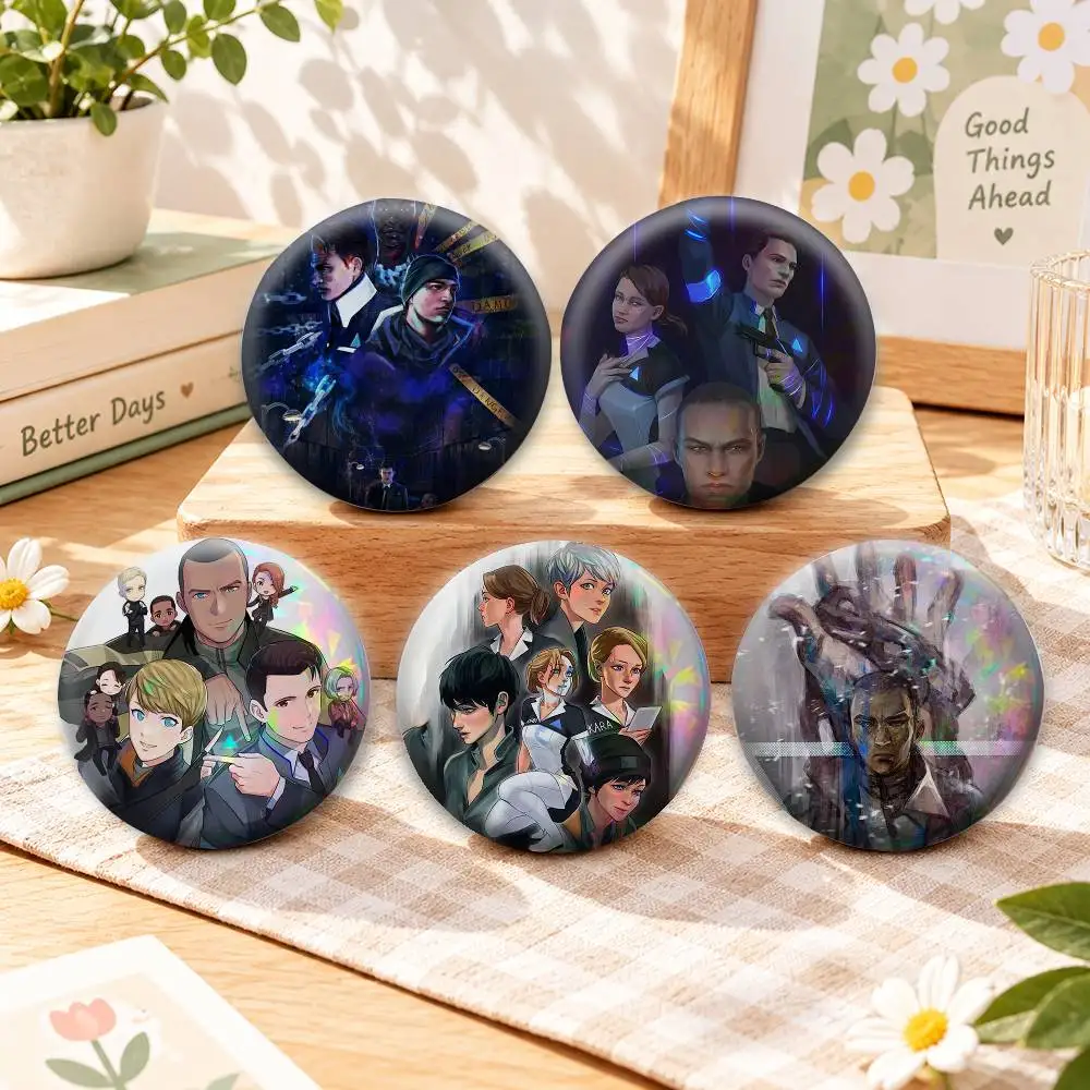 Detroit Become Human C-Connor Kara Markus Badges Creative Tinplate Button PinsBrooch Badge Clothes Backpack