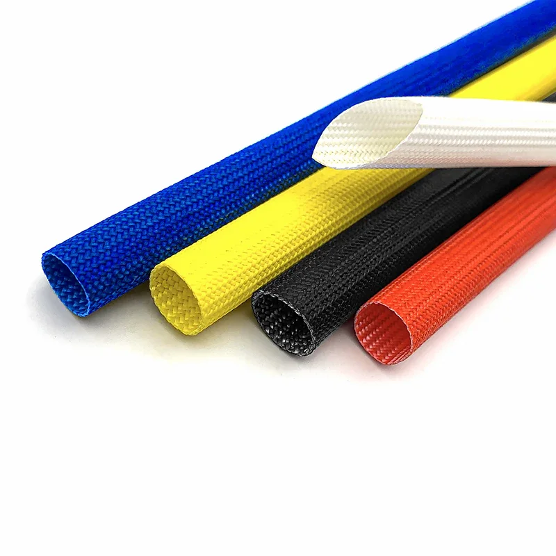 1-20mm ID Silicone Coated Braided Fiberglass Tube 200 Degree Fire Resistant Sleeve For Electric Wire Cable Thermal Protection