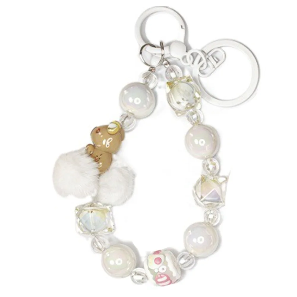 

Kawaii Capyabra Beaded Phone Chain Bow Sweet Bead Phone Pendant Cute Cartoon Phone Wrist Strap Decoration