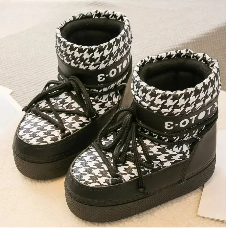 Women's Winter Ankle Botas Warm Cotton Padded Shoes Thick Sole Down Snow Boots for Platform  Mujer