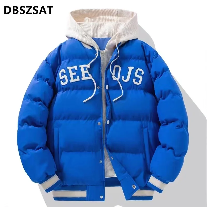 2025 Winter Coats Loose Down Jackets Hooded Fashion Warm Parkas Good Quality Male Casual Thicker Loose Winer Jackets S-3XL