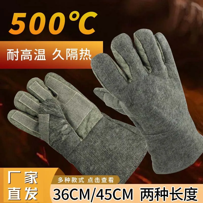 High-temperature gloves with reinforced palms, heat insulation, anti-scalding, and wear-resistant properties for indus