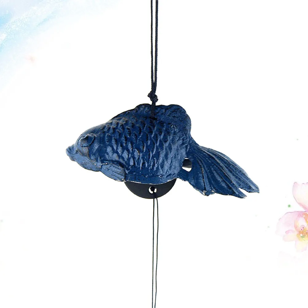 

Blue Fish Hanging Wind Chime Iron Premium Decor for Room Home Garden Office Indoor Outdoor Wall Door Pendant Gift Item