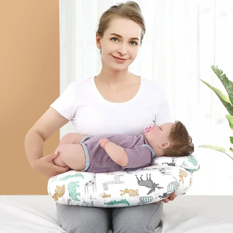 Almohada de lactancia multifuncional para niños, protección de cintura transpirable, antiladridos, se puede lavar