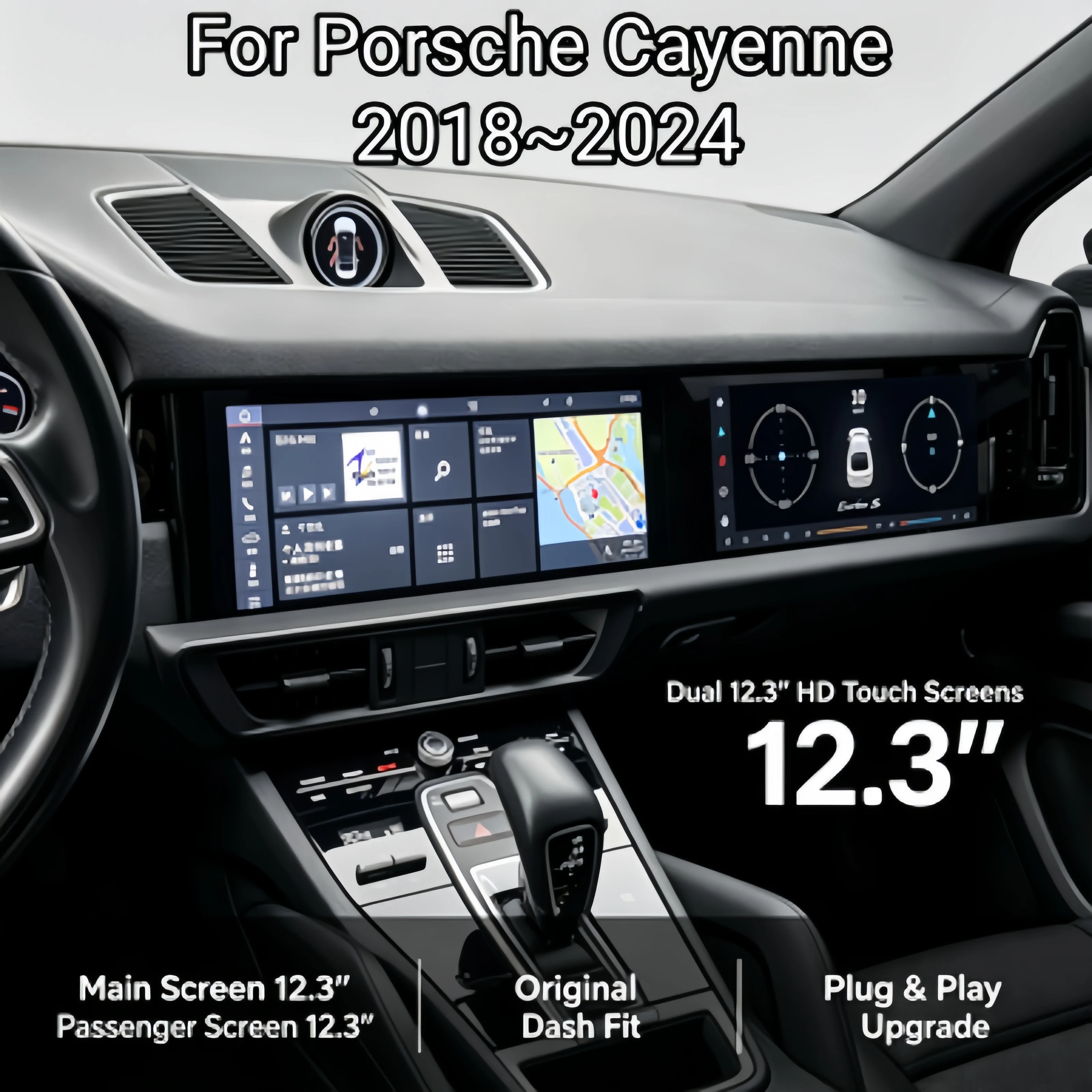 Android Dual 4K Multimedia Android Stereo Navigation For Porsche Cayenne 2018-2023 Radio Carplay Car GPS Navi Radio Auto LHD RHD