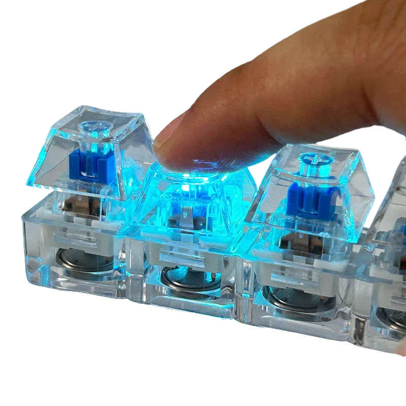 AD4/9Keys Mechanical Keyboard Axis Tester LED Keyboard Key Toy Stress Relief DIY Fidget Button Keycap Fidget Keychain Toys Kid