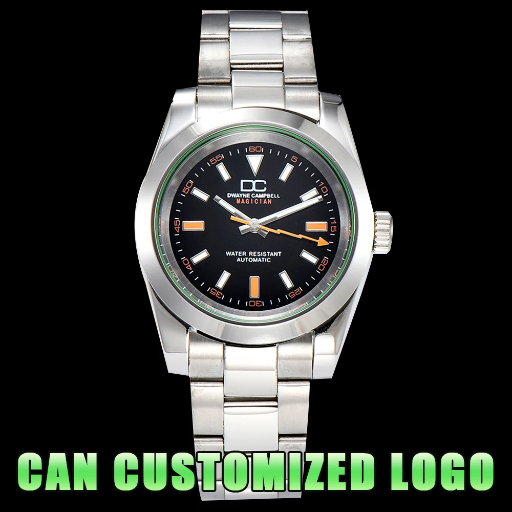 

39MM Automatic Mechanical Silvery Can Custom Logo Men's Watch Luxury Sapphire Glass Stainless Steel NH35 Movement Gift female