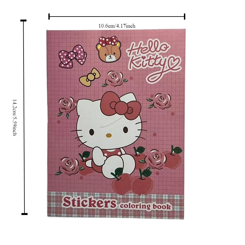 Hello Kitty Kawaii Mini Drawing Book Sanrio Cartoon Stickers Cute Coloring Book Coloring Notebook Children\'s Gift Wholesale