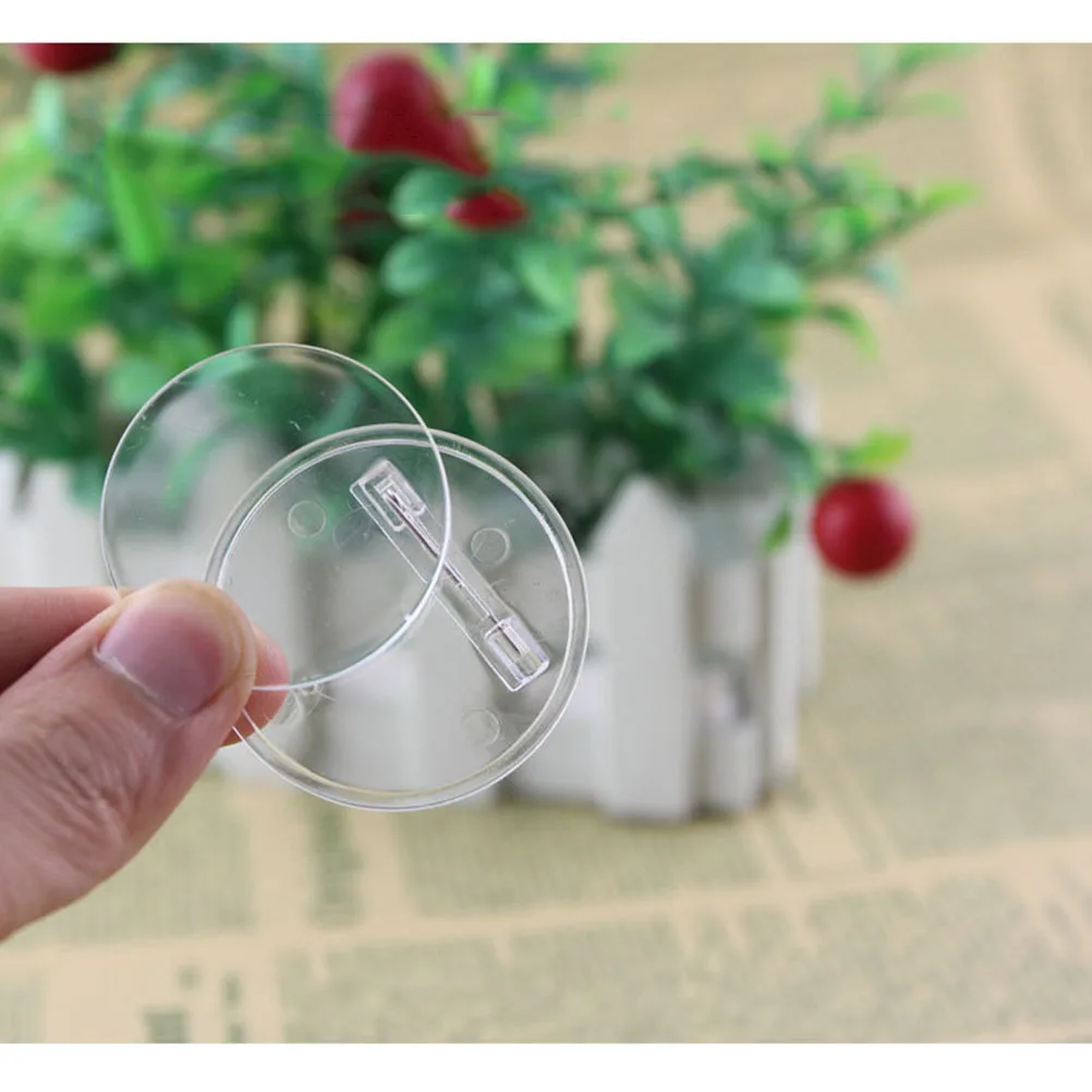 36pcs Badge 60Mm Craft Supplies Badges Acrylic Design Button Clear Round Badges Kit For Craft Supplies Rustproof Steel Pin