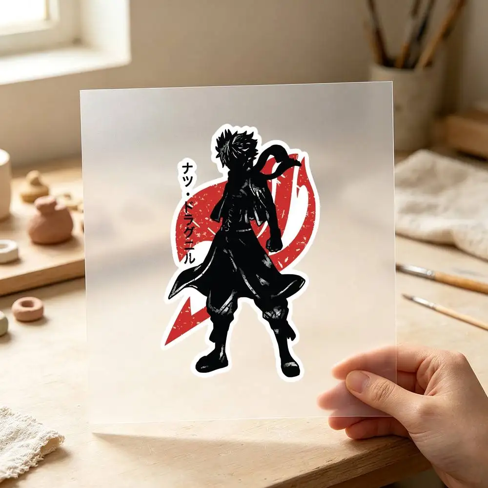 Anime Natsu Dragneel Silhouette Waterproof Stickers For Decorating Car Windows Motorcycles And Computers.