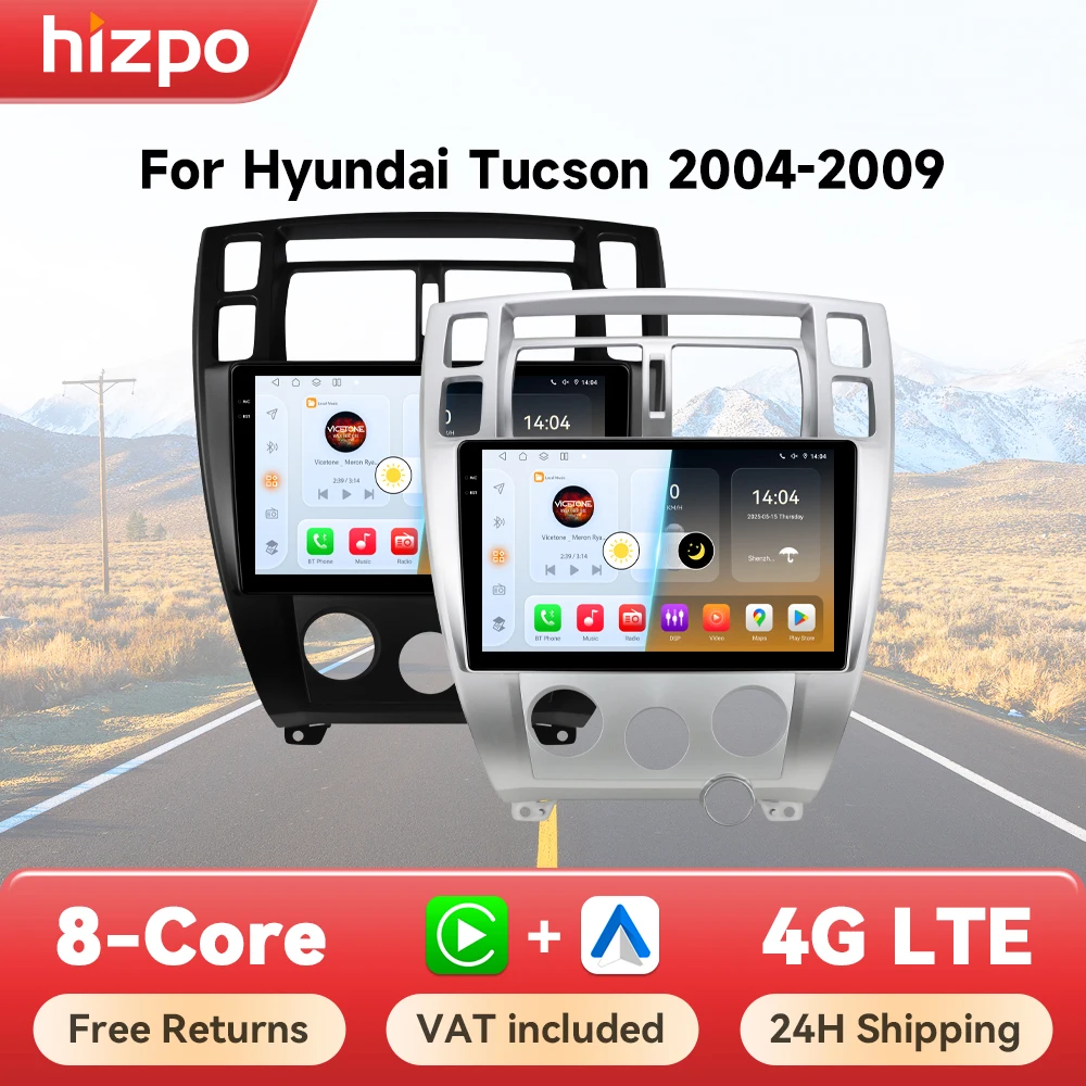 Hizpo 2-DIN Android Auto Radio für Hyundai Tucson 2004 - 2009 Carplay 4G Auto-Multimedia GPS-Navigation Autoradio 8+128G 360 CAM