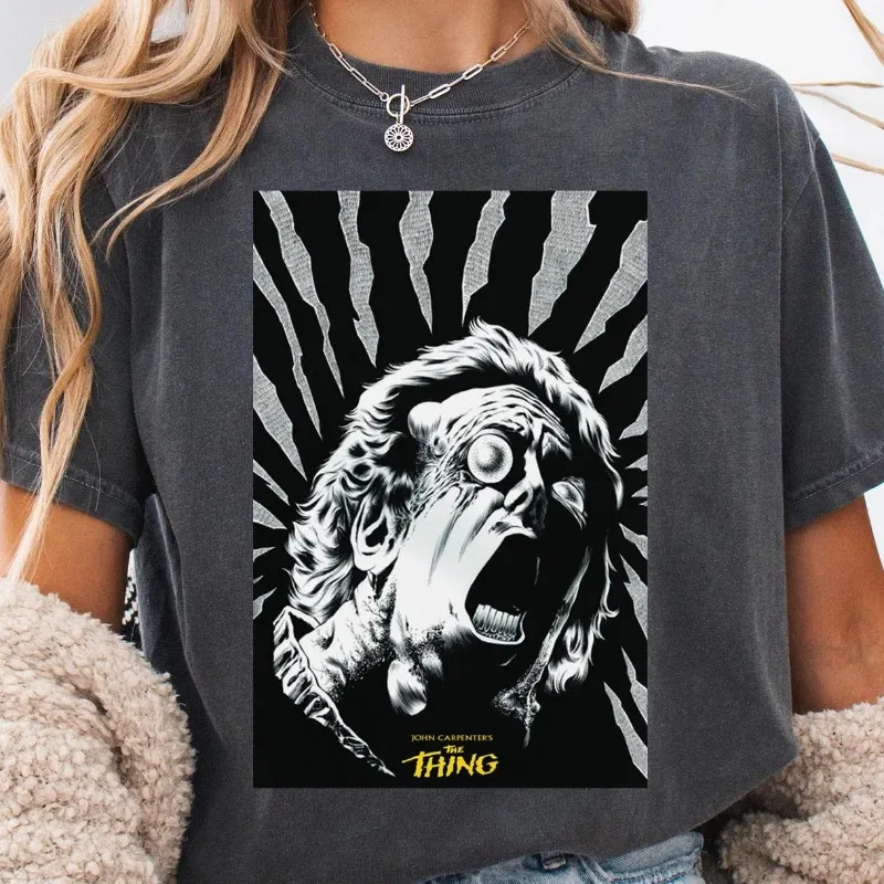 Monster Shaped Poster T-shirt Retro T-shirt Women's T-shirt Suitable for All Seasons Unisex Harajuku Style T-shirt