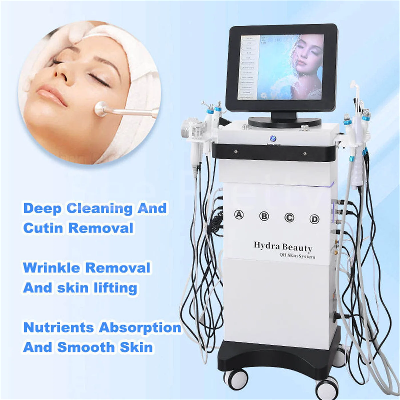 Professionele 14-in-1 Hydro Aqua Peeling Schoonheid Gezichtsapparatuur Verwijder mee-eter Gezichtsreiniging Verjonging Salon Gezichtsmachine