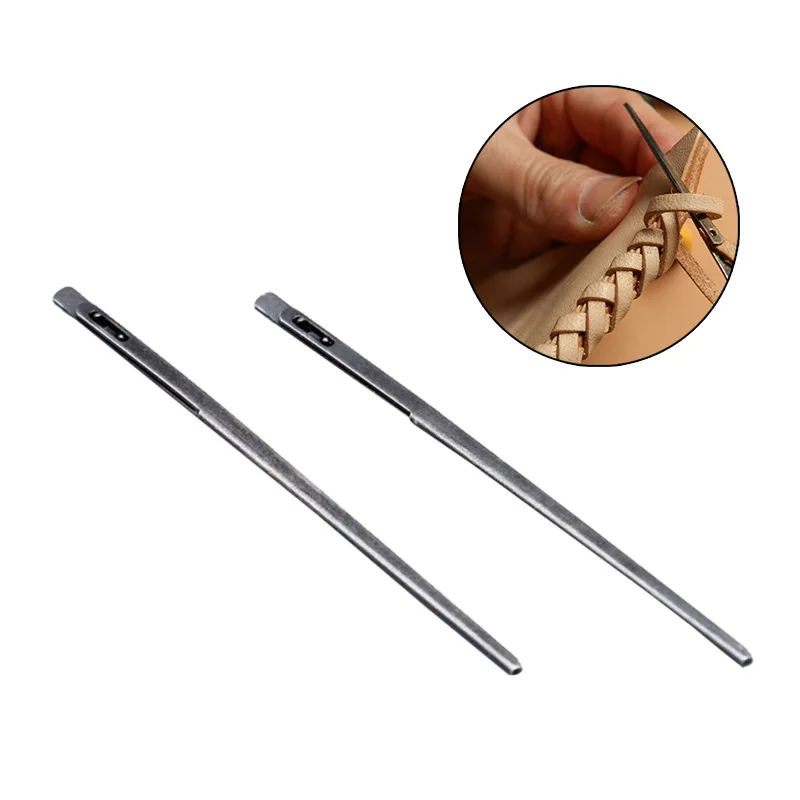 Leather Sewing Craft Tool Leather Rope Lace Needle Double Hole Single Hole DIY Hand Tool for Leather Cords Knitting Needle