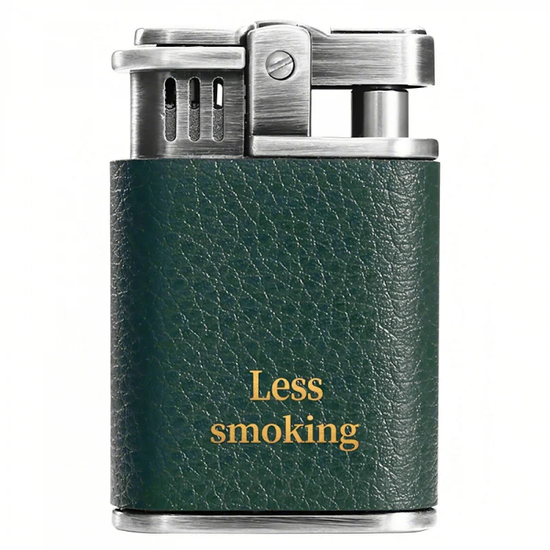 Portable Windproof Lighter, Metal Body With Retro Leather Grain, Indoor Outdoor Daily Use, Festival Birthday Gift (Without Fuel)