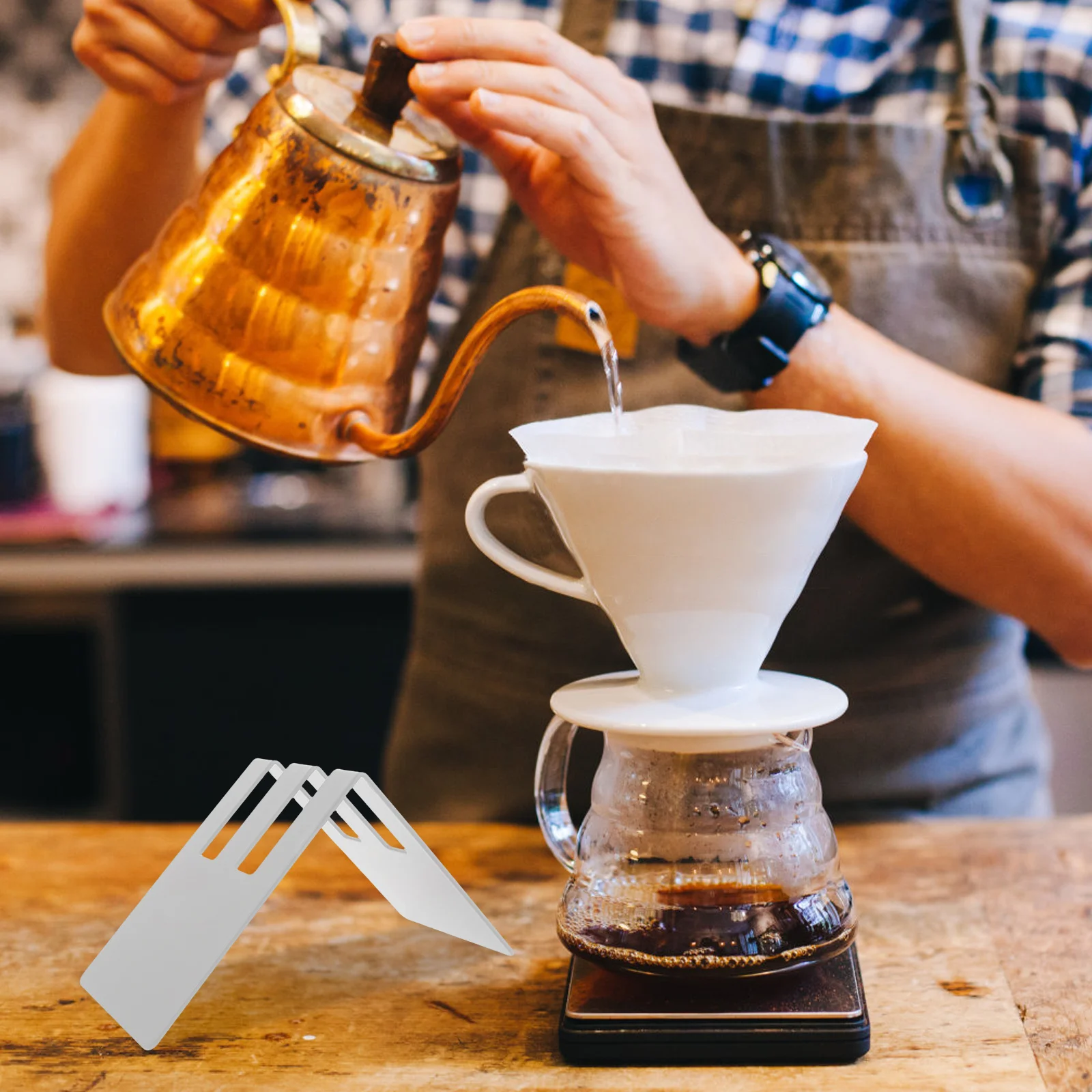 

Coffee Filter Paper Holder Stainless Steel Cone Design for Easy Access and Storage Coffee Station Organizer Kitchen Decor