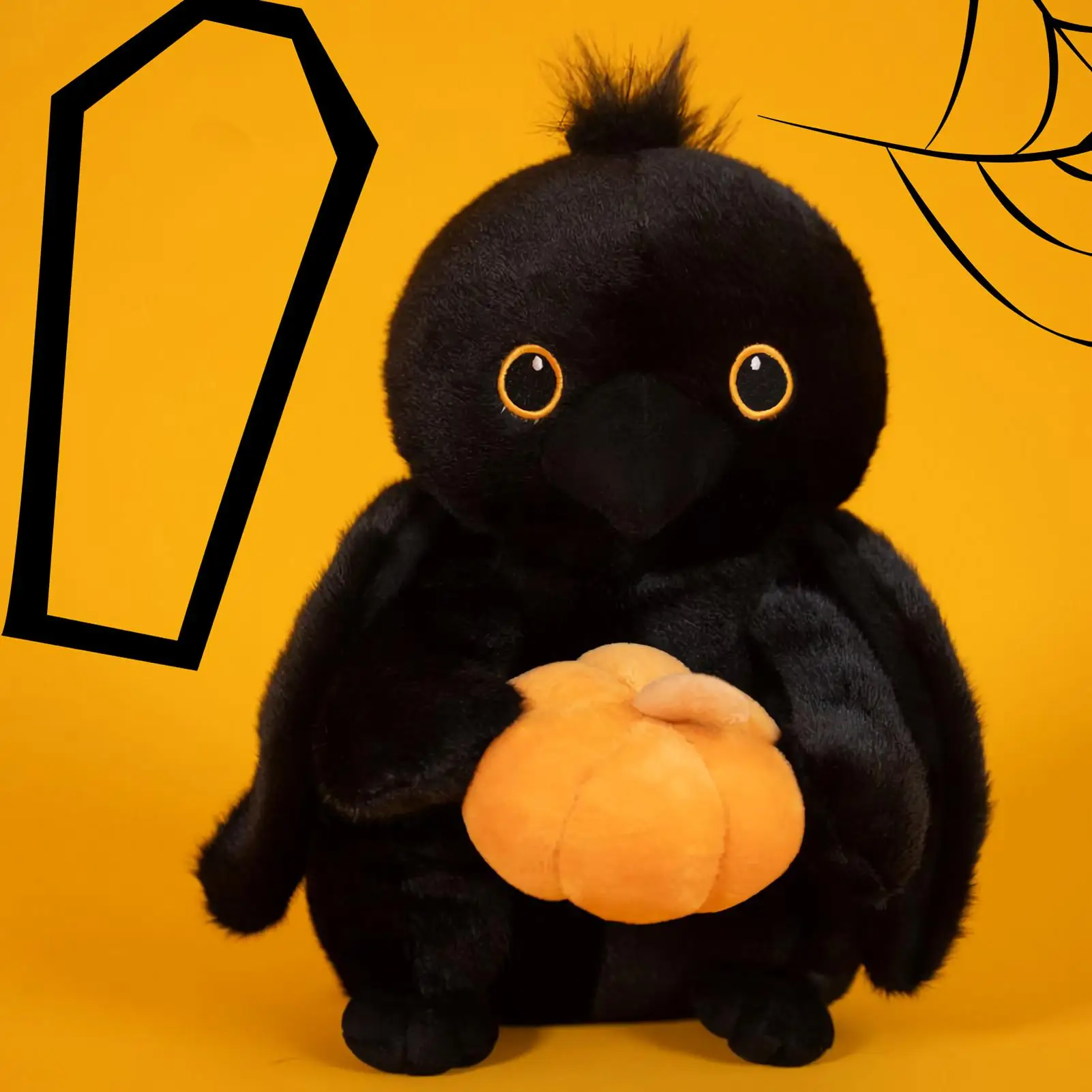 Halloween corvo brinquedo de pelúcia huggable travesseiro colecionável macio pelúcia boneca decoração para casa cadeira quarto sala estar