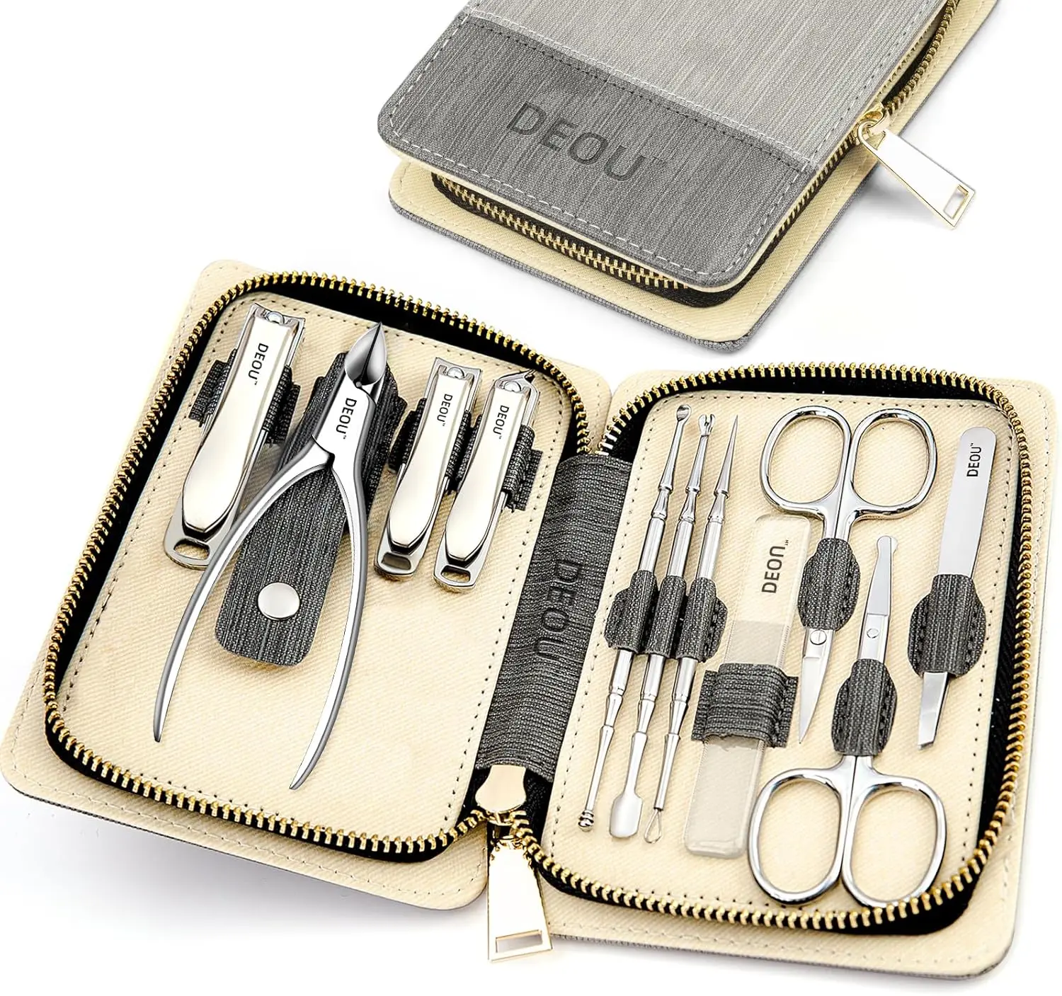 

Профессиональный набор для маникюра и педикюра из нержавеющей стали с 10 инструментами для домашнего ухода или в подарок