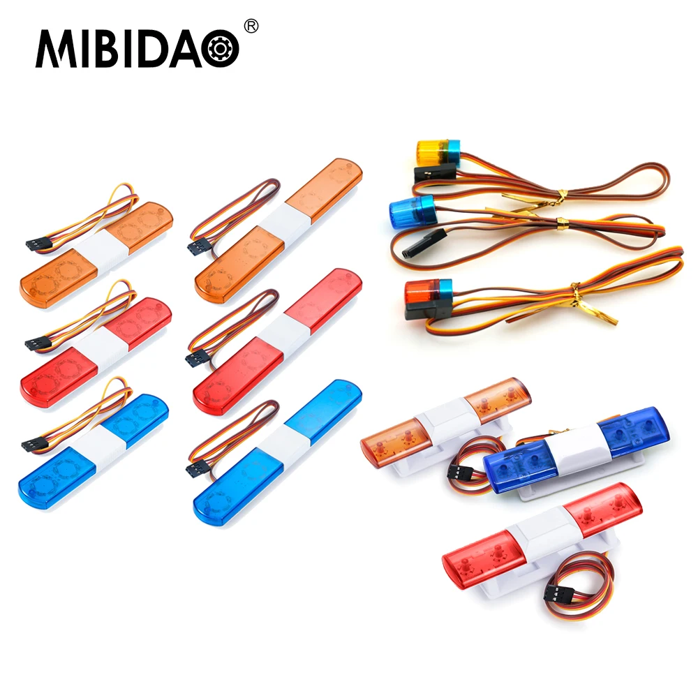 Image of MIBIDAO Simulation LED-Licht Strobing-strahlen Blinkende Polizei Flash Alarm Licht für 1/10 RC Auto Dekoration Teile Zubehör