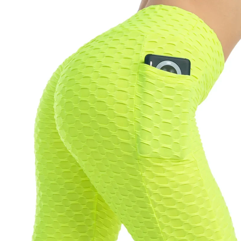 Frauen Mode Tasche Blase Hosen Stretchy Dünne Leggings Gym Laufen Radfahren Fitness Hosen Hohe Taille Hüfte Lift Leggings Weibliche – Detail 36