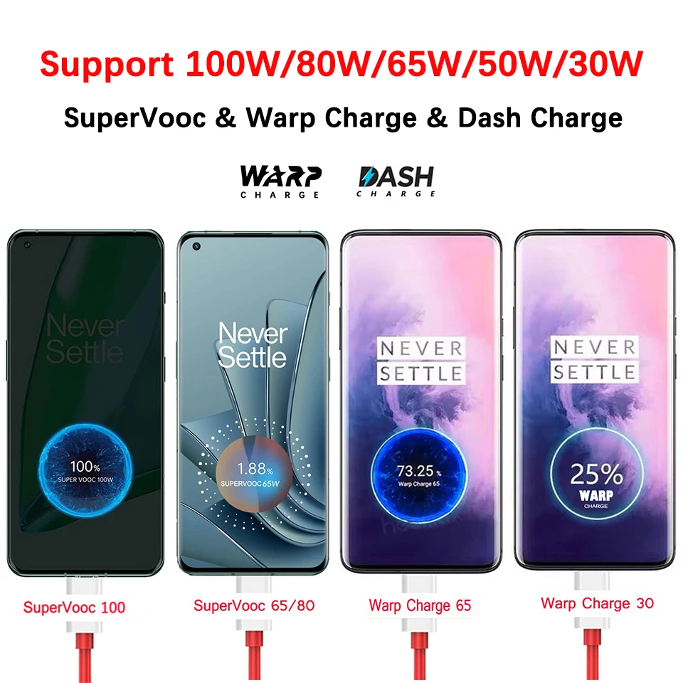Für oneplus nord 4 ce3 12 12r 11r 10 9 ace 3 pro original 100w 80w super vooc warp ladung usb typ c kabel 8a schnell ladekabel – Detail 6