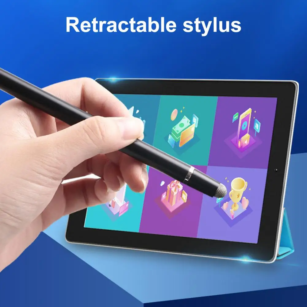 Stylo pointeur à écran tactile pour étudiants, stylo pointeur rétractable réglable portable, améliorer le fuchsia avec électronique à double tête