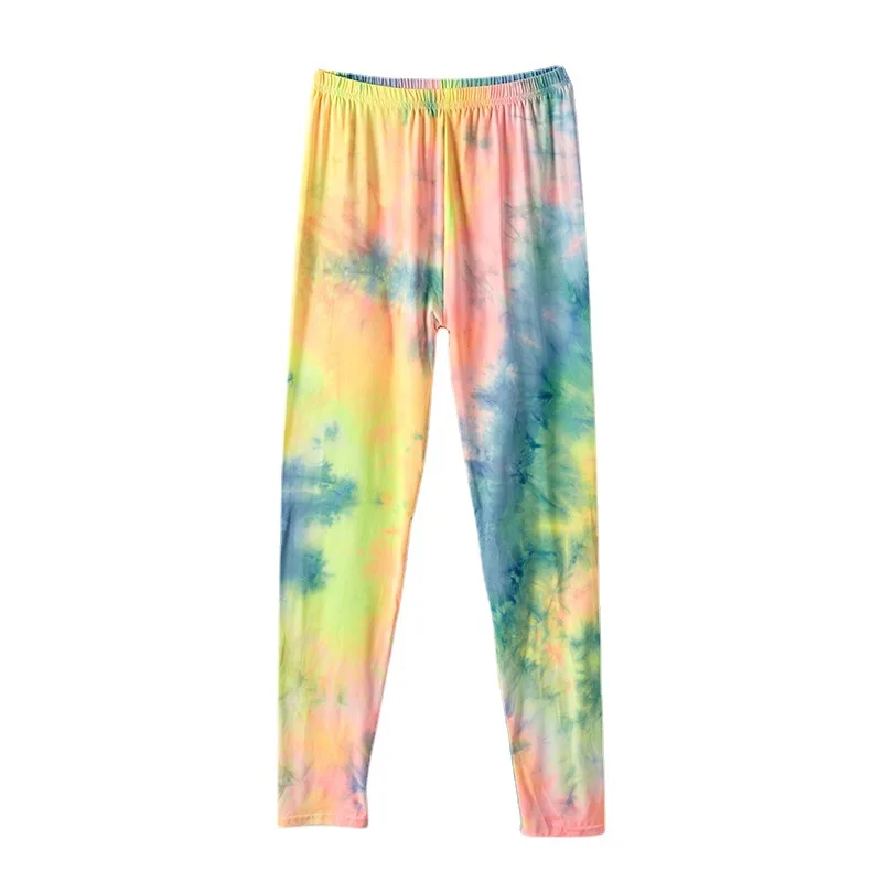 

Облегающие леггинсы из модного молочного шелка с высокой талией и принтом, женские утягивающие брюки-капри