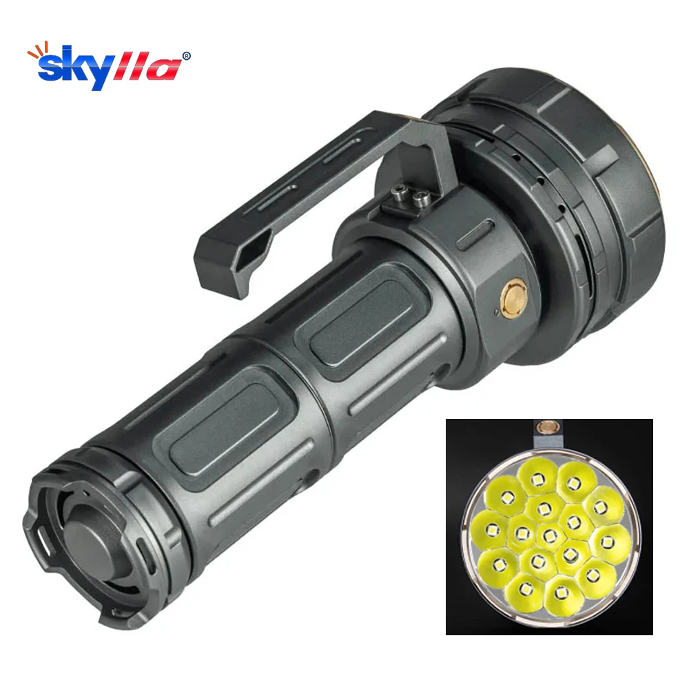 Multi Functional Long-Range Torch High Power LED Flashlight Solar/USB Charging Outdoor Camping Ultra Bright Handheld Lantern