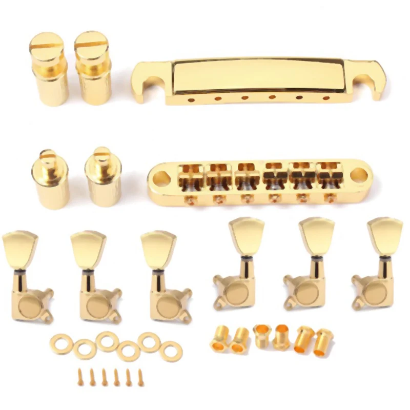 A Set Gold String Saddle Tune-O-Matic Bridge&Tailpiece For Gb Lp Style Electric Guitar