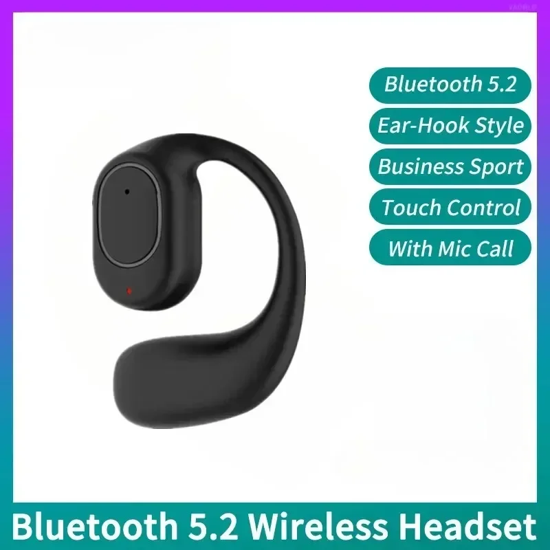 Cuffie da appendere a orecchio singolo auricolari Wireless con riduzione del rumore intelligente Bluetooth-compatibile 5.2 per allenamento sportivo in esecuzione