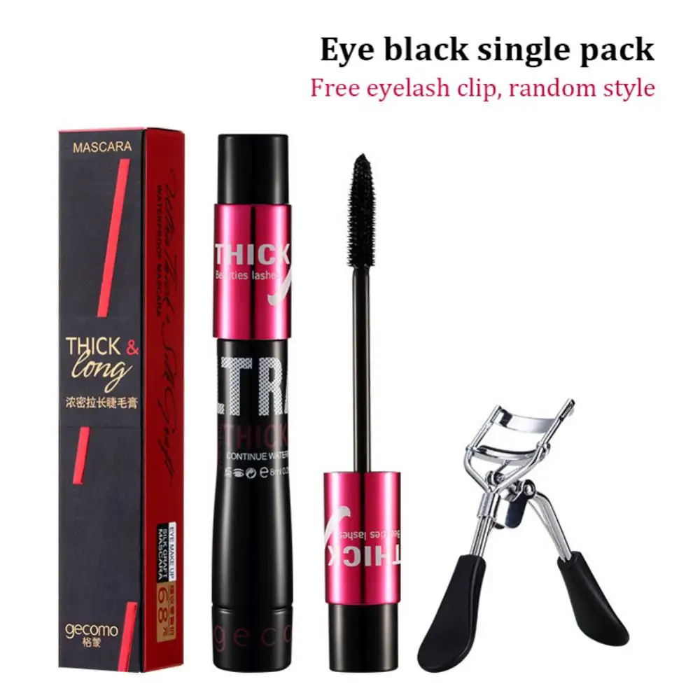 Set di mascara in fibra di seta doppio tubo naturale impermeabile denso di lunga durata senza mascara colorante Halo crema per l'estensione del trucco di bellezza