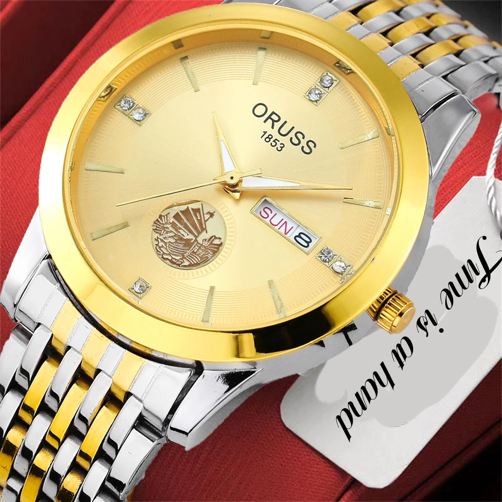 New high appearance level Korean men's watch gorgeous fashion double calendar durable durable hot selling men's watches