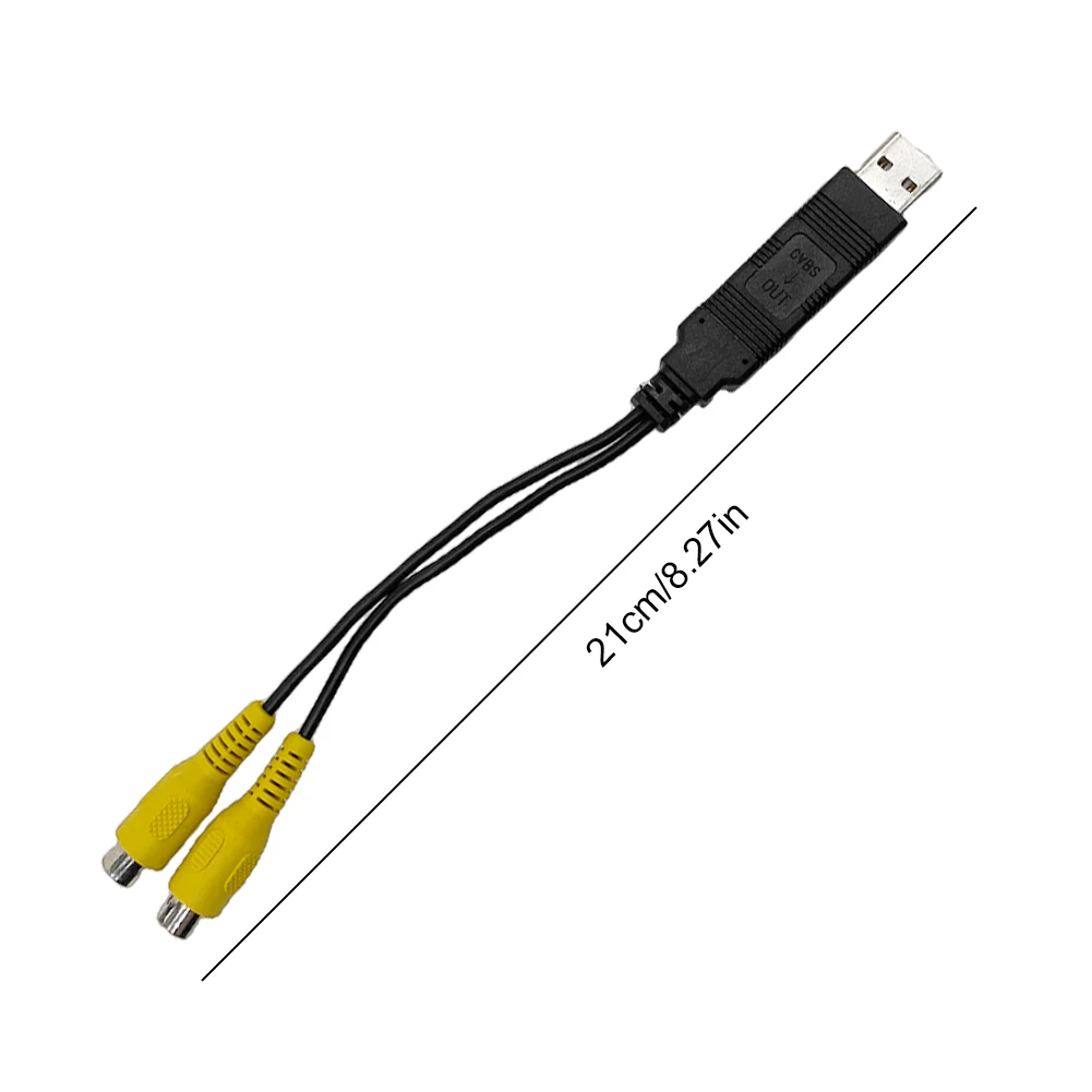อะแดปเตอร์แปลงสัญญาณ USB เป็น CVBS 2 ช่องสัญญาณ CVBS สาย USB เป็น RCA ใช้ไฟ DC 5V สำหรับเครื่องเล่นมัลติมีเดีย Android และเครื่องเล่น Android TV