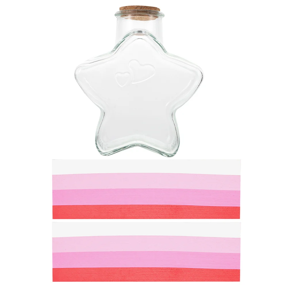 

1Set Glass Wishing Bottle Transparent Glass Container Origami Craft Drift Bottle Candy Jar Desktop Decoration Wishing Jar