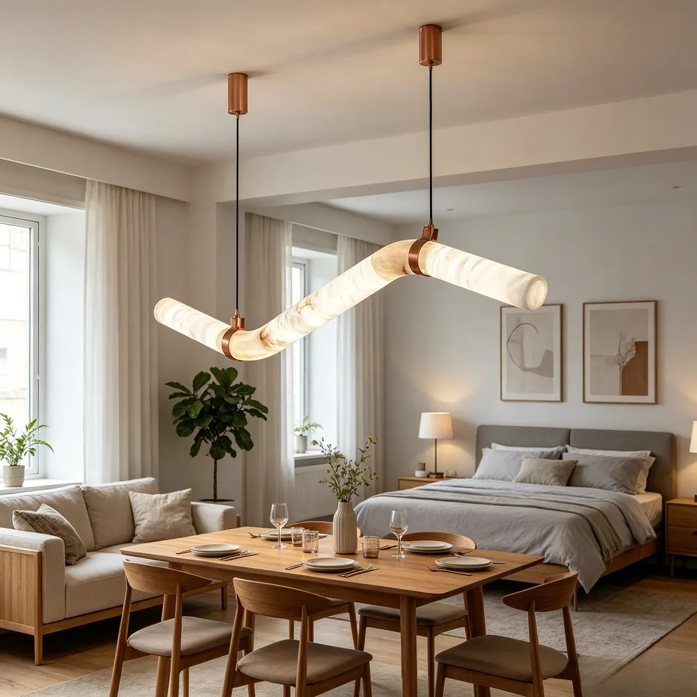 

Luxury Faux Marble Chandelier Modern Minimalist Pendant Light for Living Room Dining Room Bedroom Indoor Lighting Fixtures