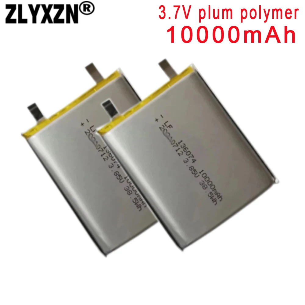 1-12 szt. 136074 10000mAh 3.85V litowo-polimerowe ogniwo zamienne do mobilne źródło zasilania DIY, akumulator wysokiego napięcia 3.7V