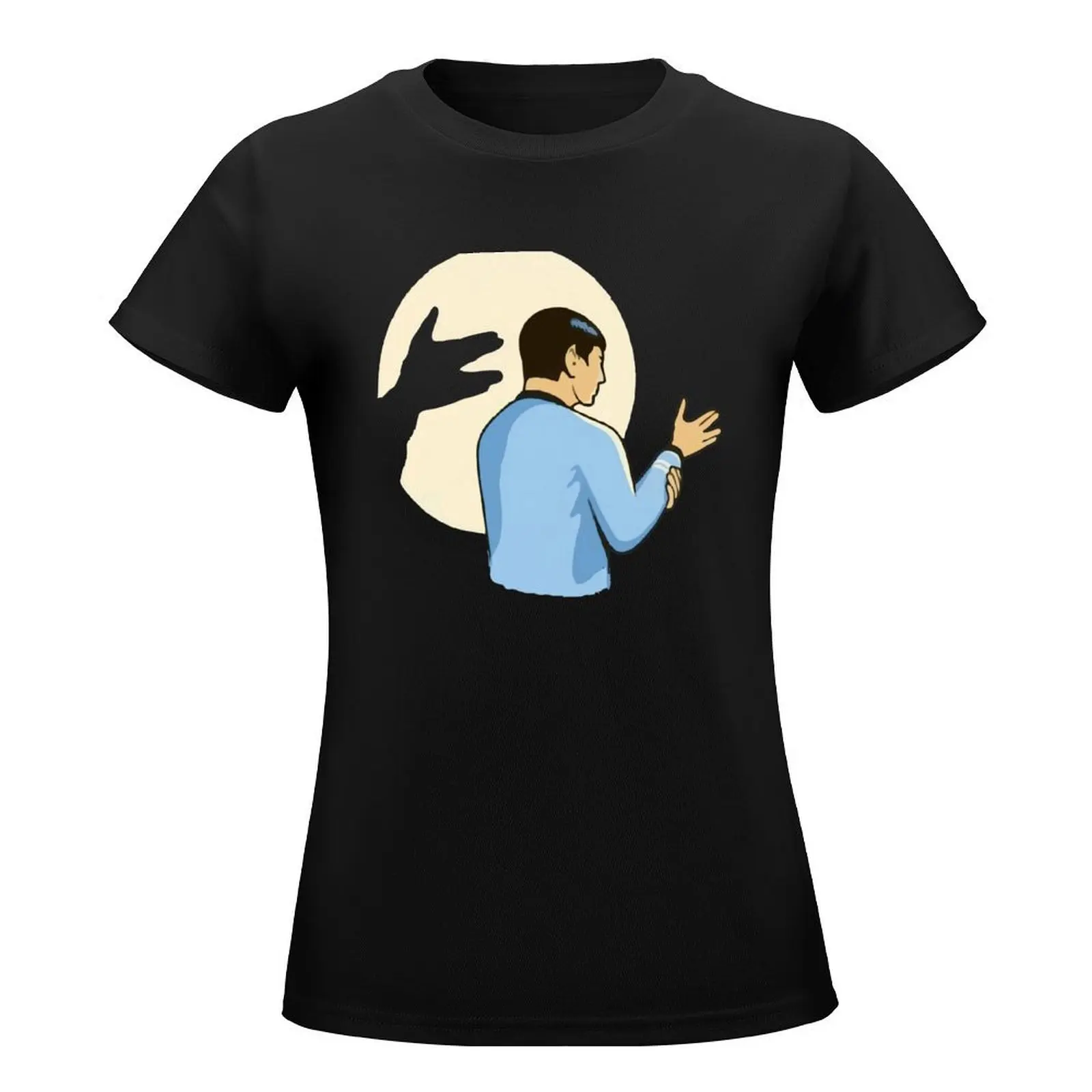 Spock's Shadow Puppet T-Shirt vintage clothes graphics funny Blouse clothes for Women