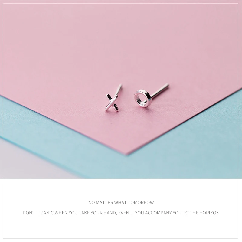 Modian Fresh X and O Cute Fashion Stud Earrings for Women Solid Silver 925 Earing Gifts for Girl Charm Jewelry Ear Pins